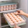 【 Thickened refrigerator egg box 】 24-compartment storage and preservation box, egg compartment egg tray, kitchen dust-proof storage box with lid details Picture